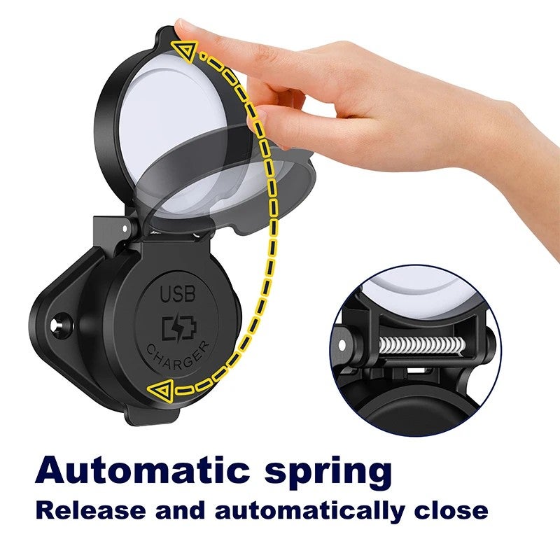 Bluejw 81W Waterproof Dual USB Car Charger: QC3.0 (36W) & PD 45W Type C - 12V/24V Fast Charging Socket for Automobile/Bus - Image 4